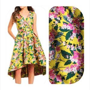 Alex Marie Yellow Daphne Floral Jacquard Dress